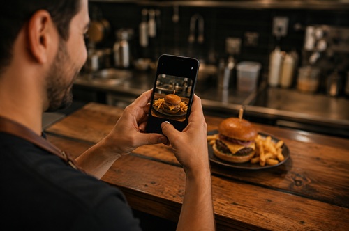 Foto de hambúrguer no Instants do Instagram